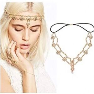 🪞 NEW goddess flower gold headpiece headband